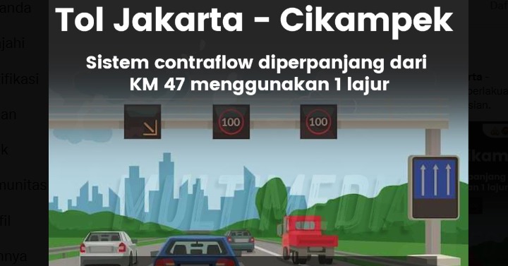 Kepolisian Perpanjang Contraflow di Tol Jakarta-Cikampek dari KM 47 Sampai KM 65 , Simak Rinciannya